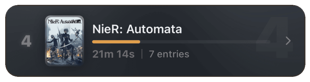 LoreLog gaming journal entry showing game session history and stats